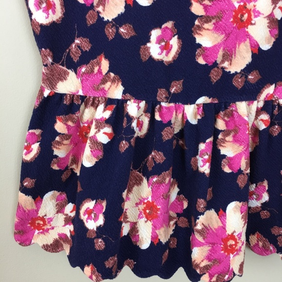 Anthropologie postmark floral Peplum Top M - Picture 3 of 6